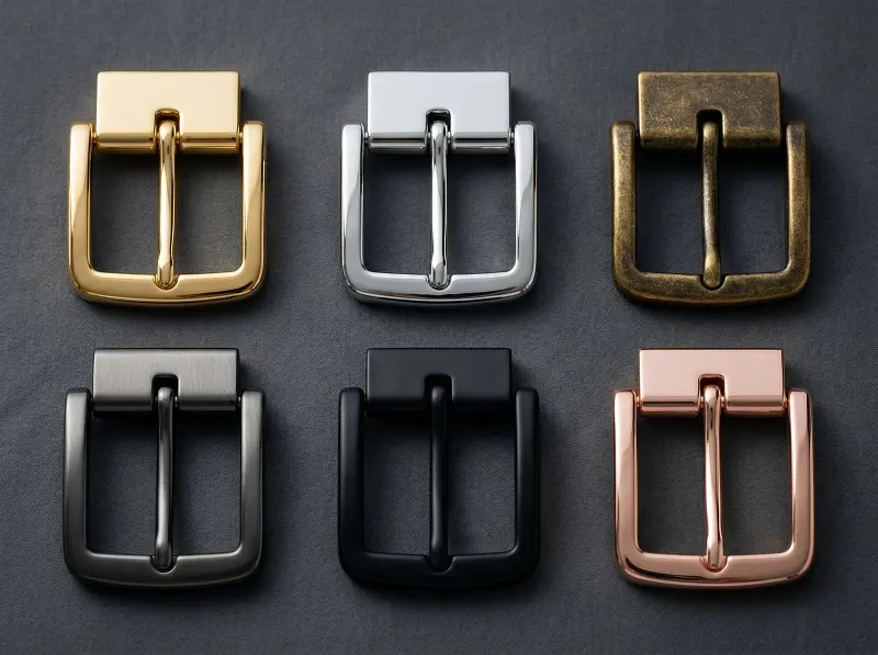 Belt buckle surface finishes