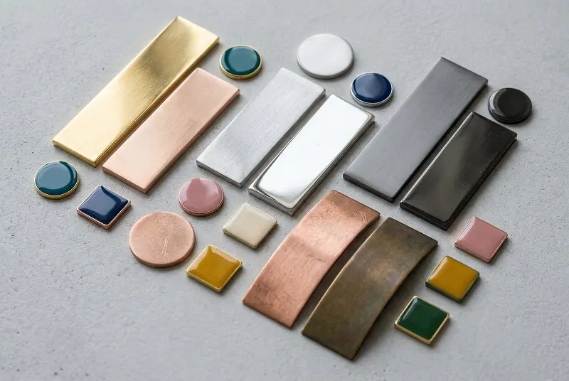 Metal label color plating options