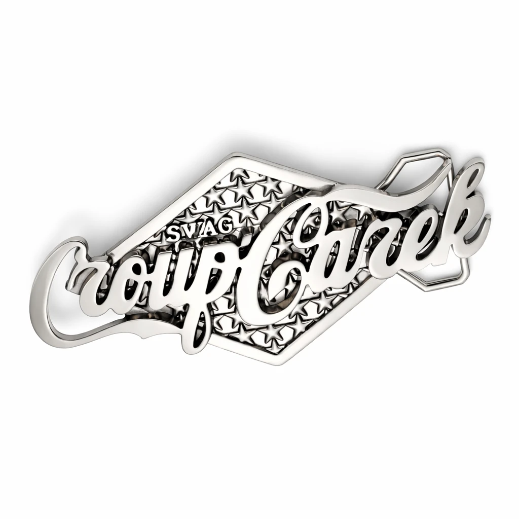 Custom Script Logo Decorative Belt Buckle