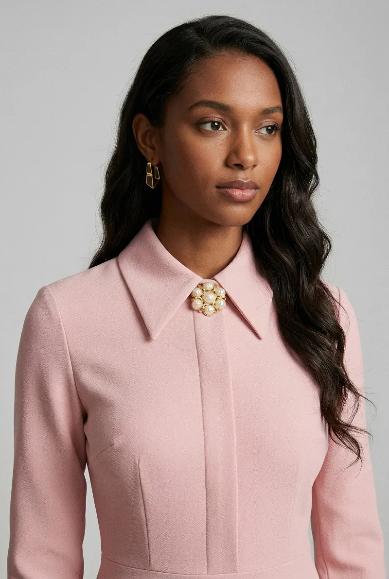 Decorative Pearl Shank Button styled on garment
