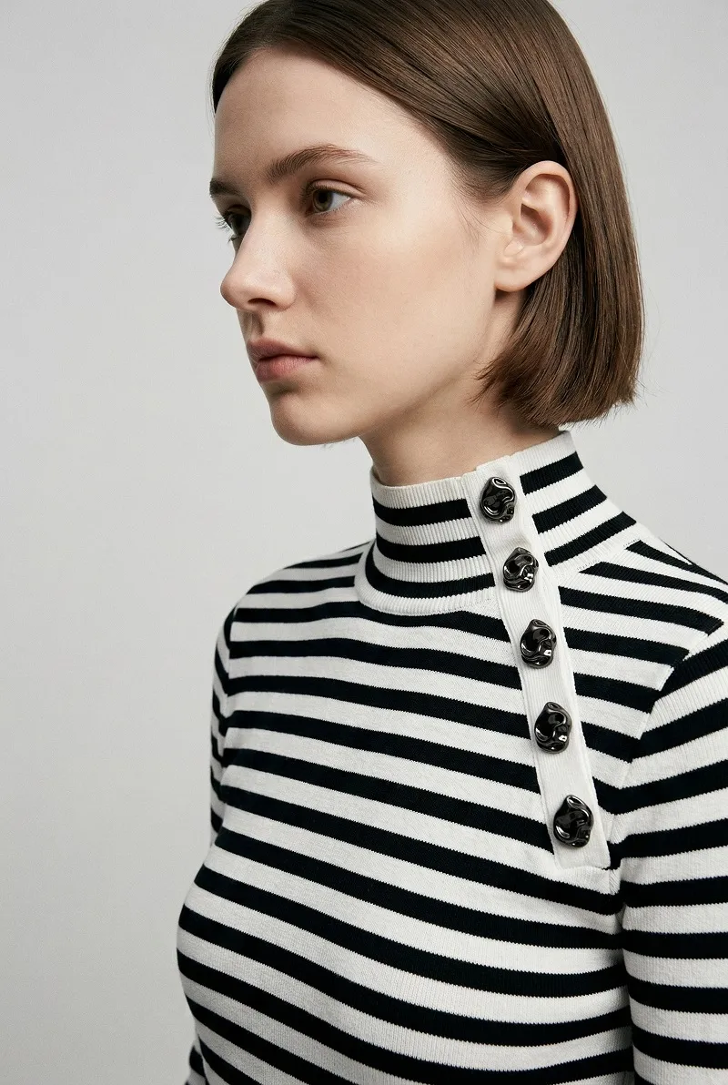 Glossy Black Shank Buttons styled on garment