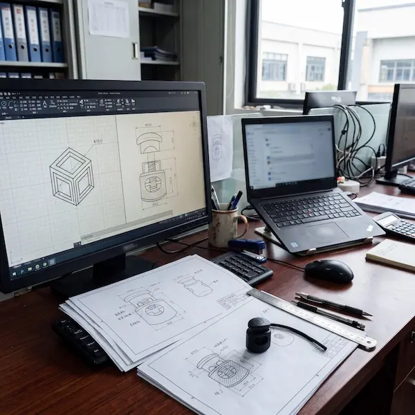 Factory workspace — cord lock production and quality inspection