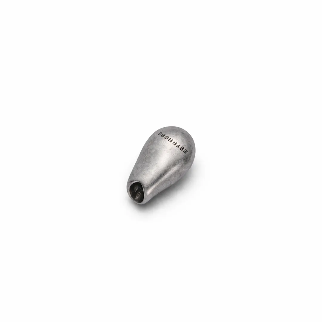 Matte Silver Teardrop Cord End