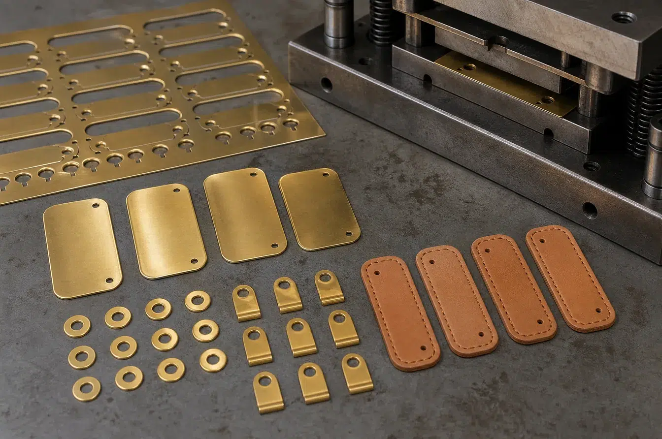 stamped brass plates and thin leather hardware production tools