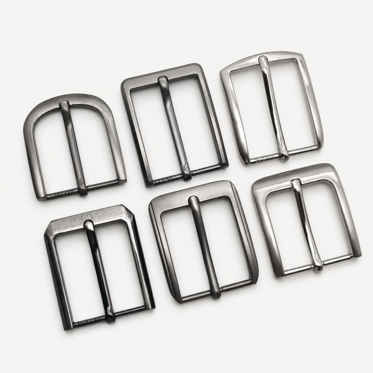 Brushed Gunmetal and Silver Belt Buckles