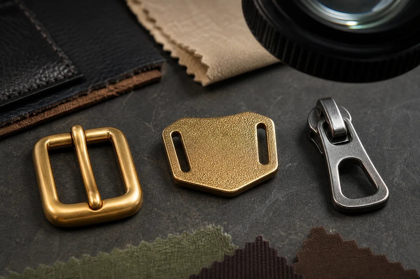 Macro comparison of cast buckle plate and zipper pull surface textures