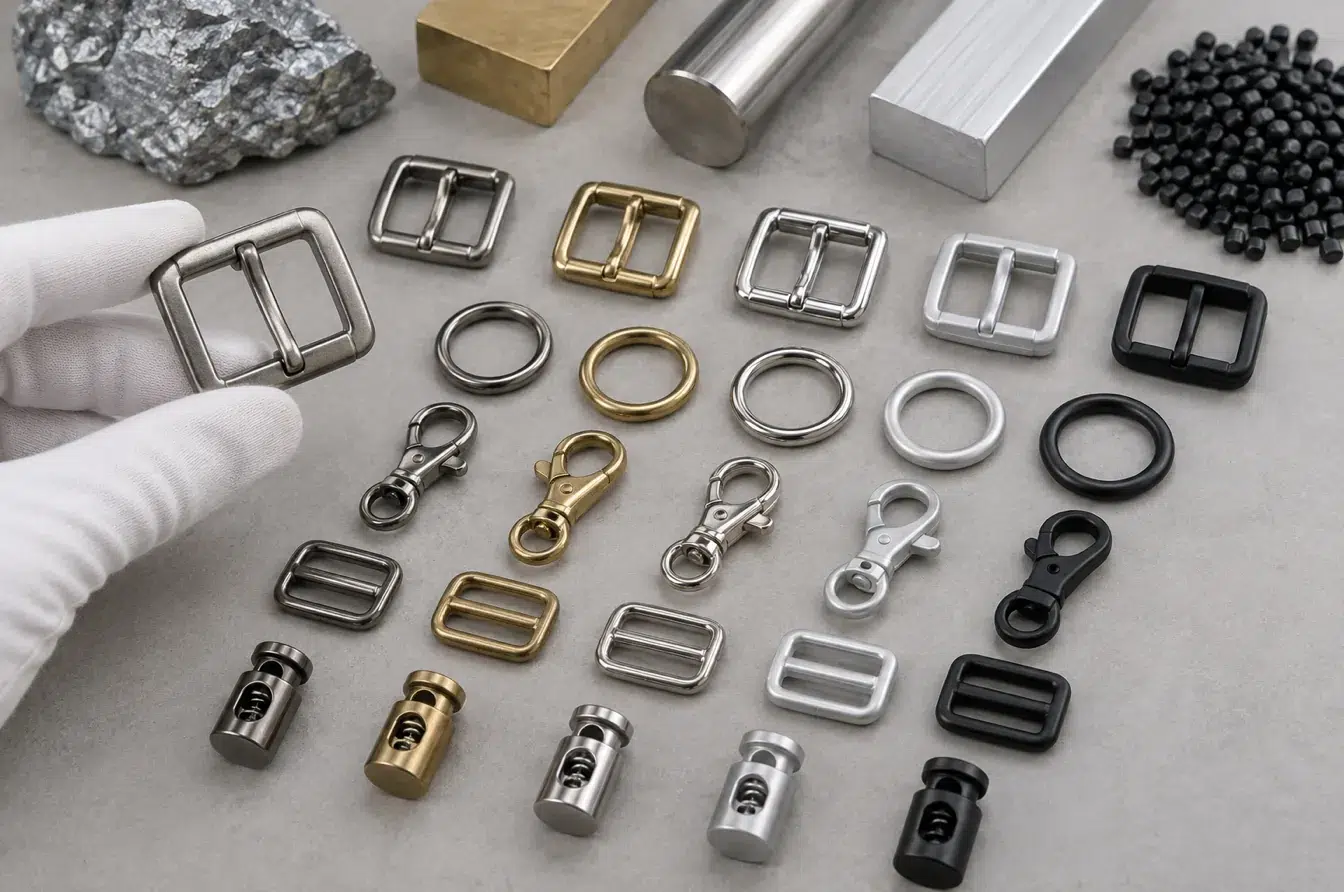 Zinc alloy brass stainless steel aluminum and plastic hardware samples