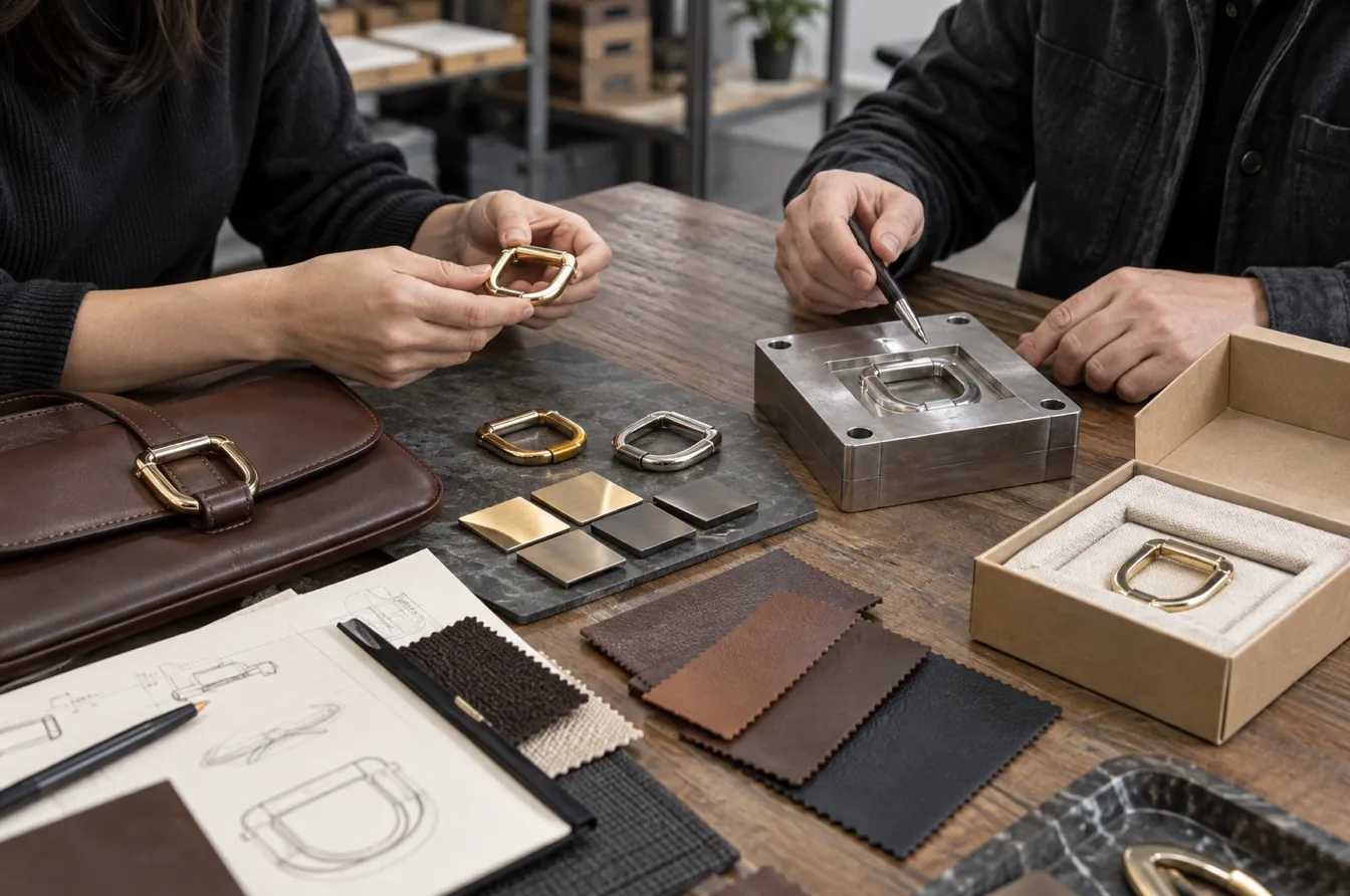 Product developer and supplier reviewing tooling samples finishes and service responsibilities
