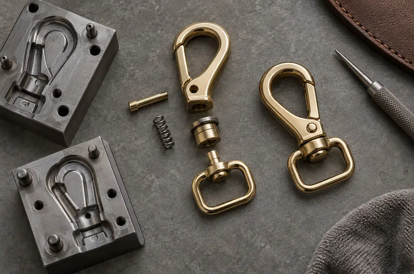 Custom swivel hook components reveal the tooling complexity behind moving hardware