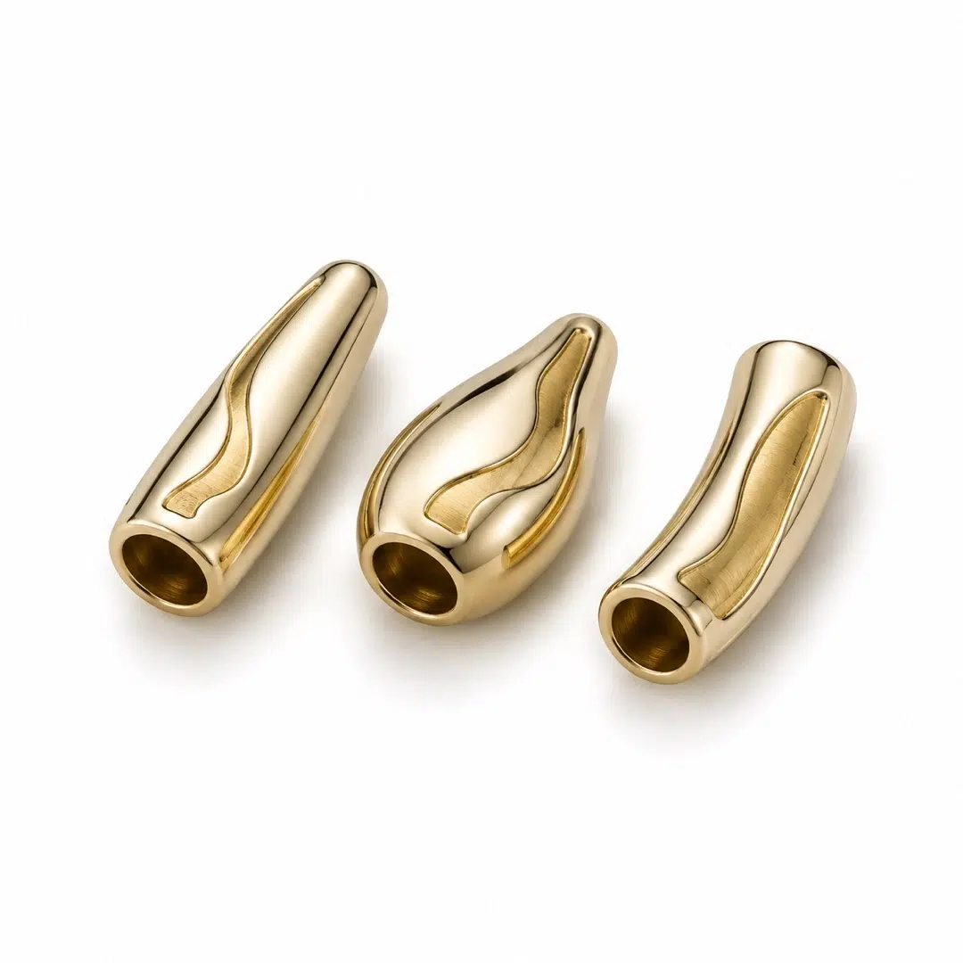 Custom metal cord ends for swimwear and bikini ties